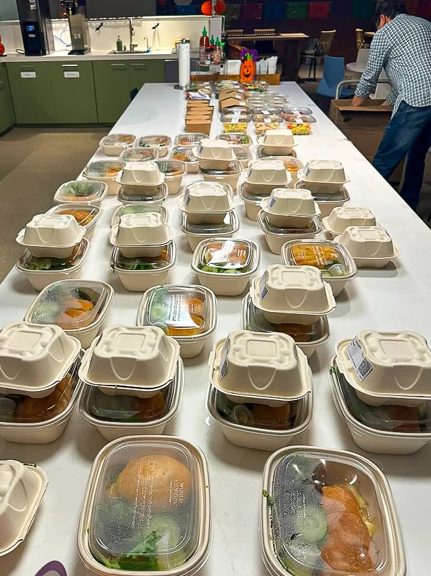 Prepared food from Sprout Cafe catering